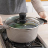 Кастрюля THERMOS TFP-W24 DBR 24 см 4.0L из алюминиевого сплава со стеклянной крышкой 750010